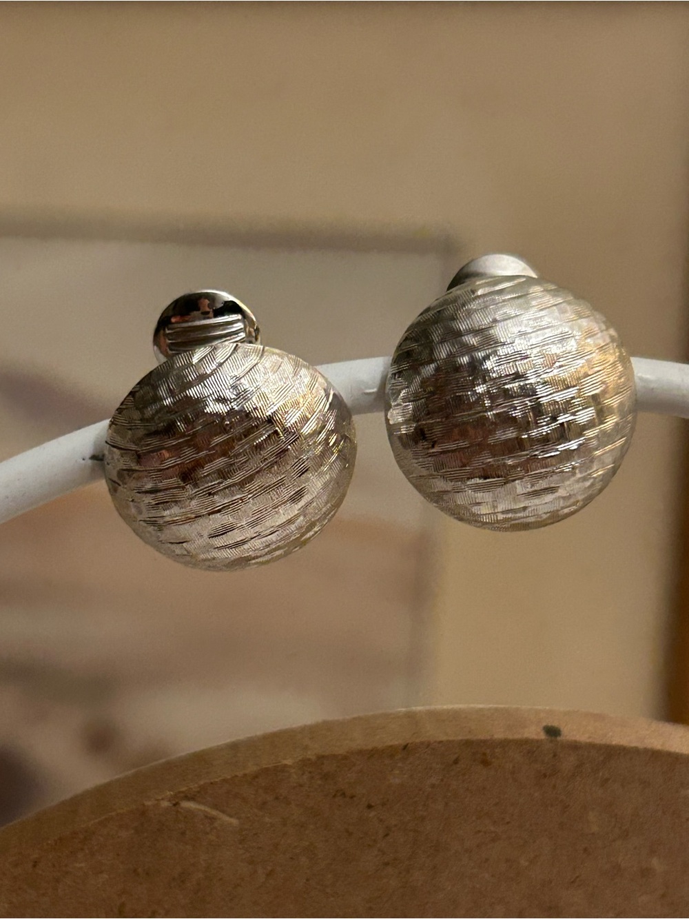 Signed “Monet” Silver Tone Clip-On Earrings ✨